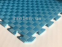 Коврик-пазл (мягкий пол татами ласточкин хвост) IZOLON EVA SPORT 1000х1000х10мм, бирюзовый