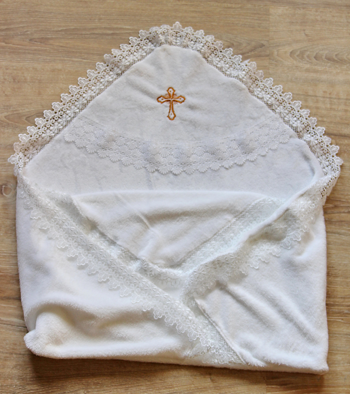 Крыжма для крещения махровая тёплая, белая - фото 1 - id-p10200301
