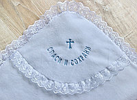 Крыжма для крещения, с вышивкой махра (белая)
