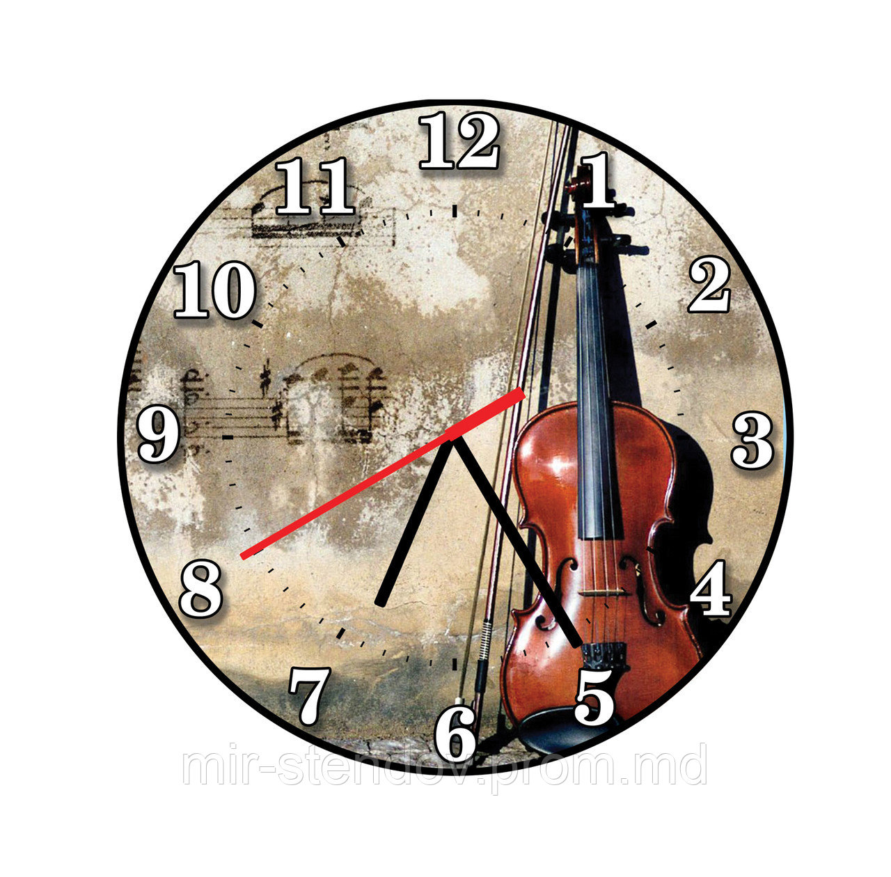 Часы настенные для кабинета музыки. Старая скрипка - фото 1 - id-p10200525