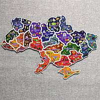 Магнітний пазл "Україна". Карта України із пам'ятками обласних центрів