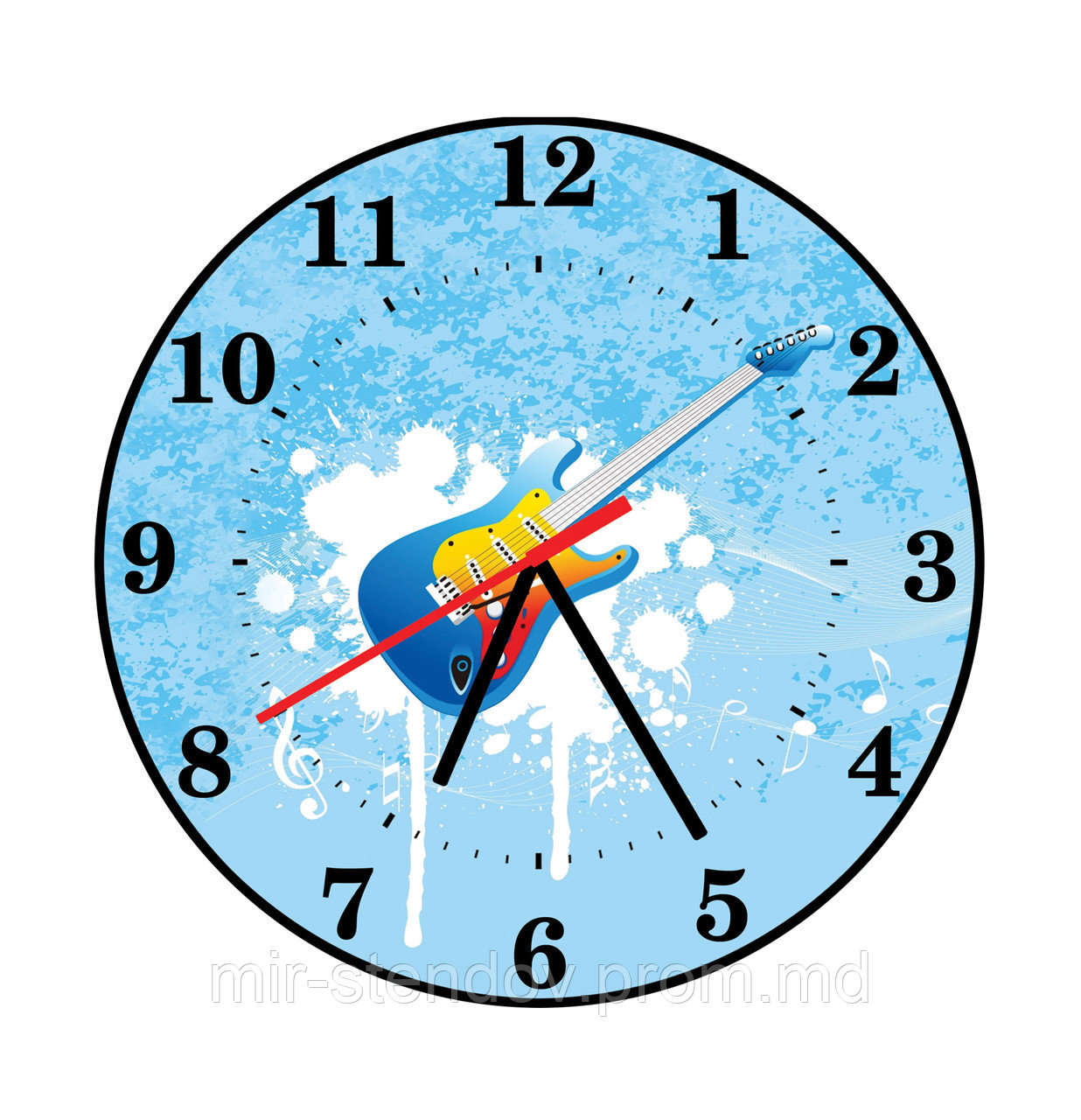Часы настенные для кабинета музыки. Гитарный десерт, фото 1