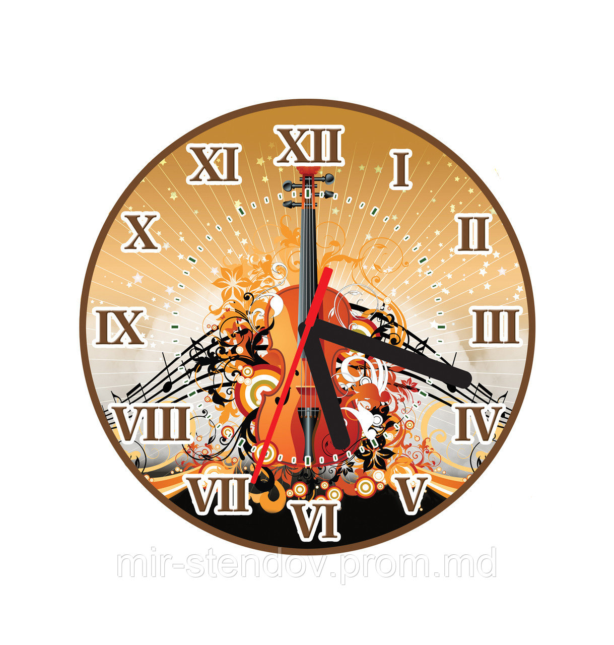 Часы настенные для кабинета музыки. "Первая скрипка" - фото 1 - id-p10200544