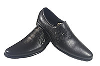 Туфли мужские классические натуральная кожа коричневые на резинке (399к)