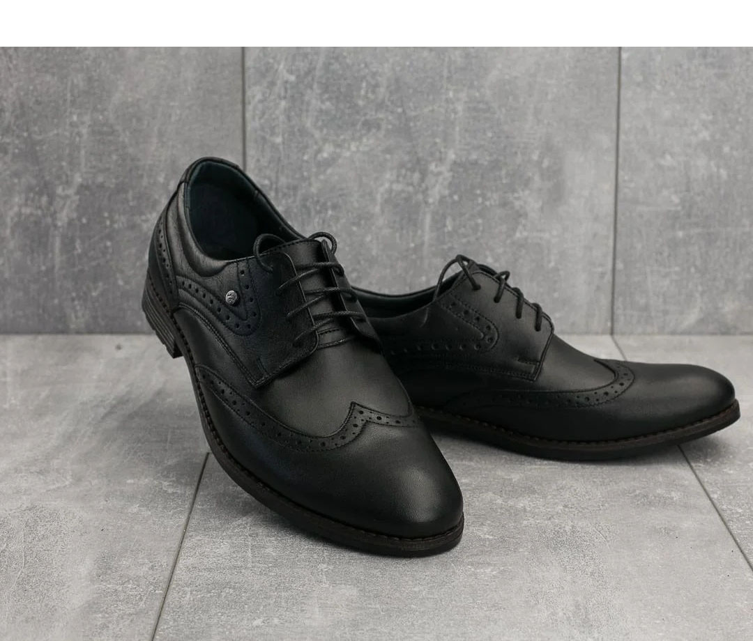 Туфли мужские классические натуральная кожа черные на шнуровке ( Vivaro 611 чк) - фото 1 - id-p10201790