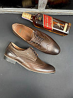 Туфли мужские классические натуральная кожа коричневые на шнуровке ( Vivaro 611 кор)