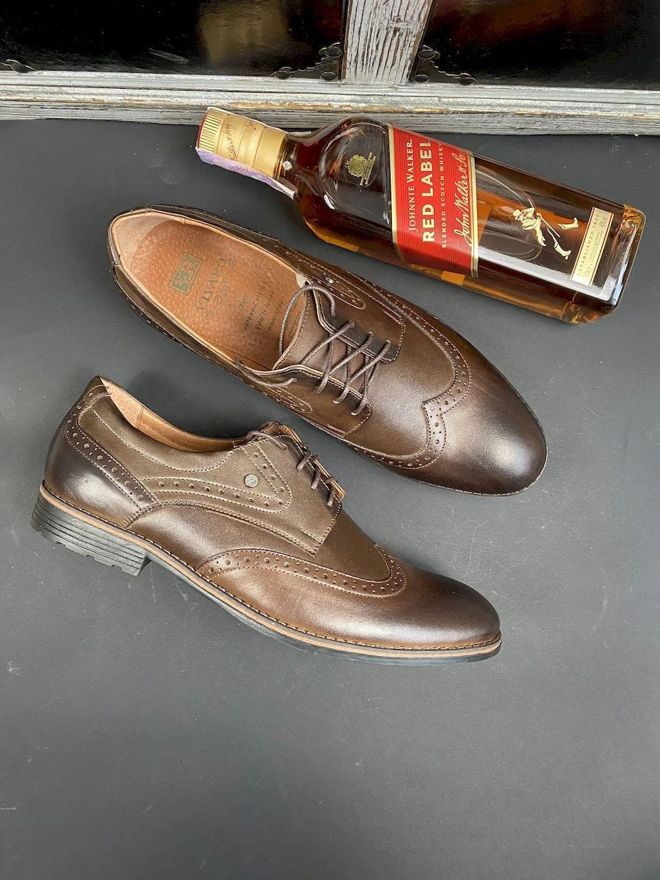 Туфли мужские классические натуральная кожа коричневые на шнуровке ( Vivaro 611 кор) - фото 1 - id-p10201791