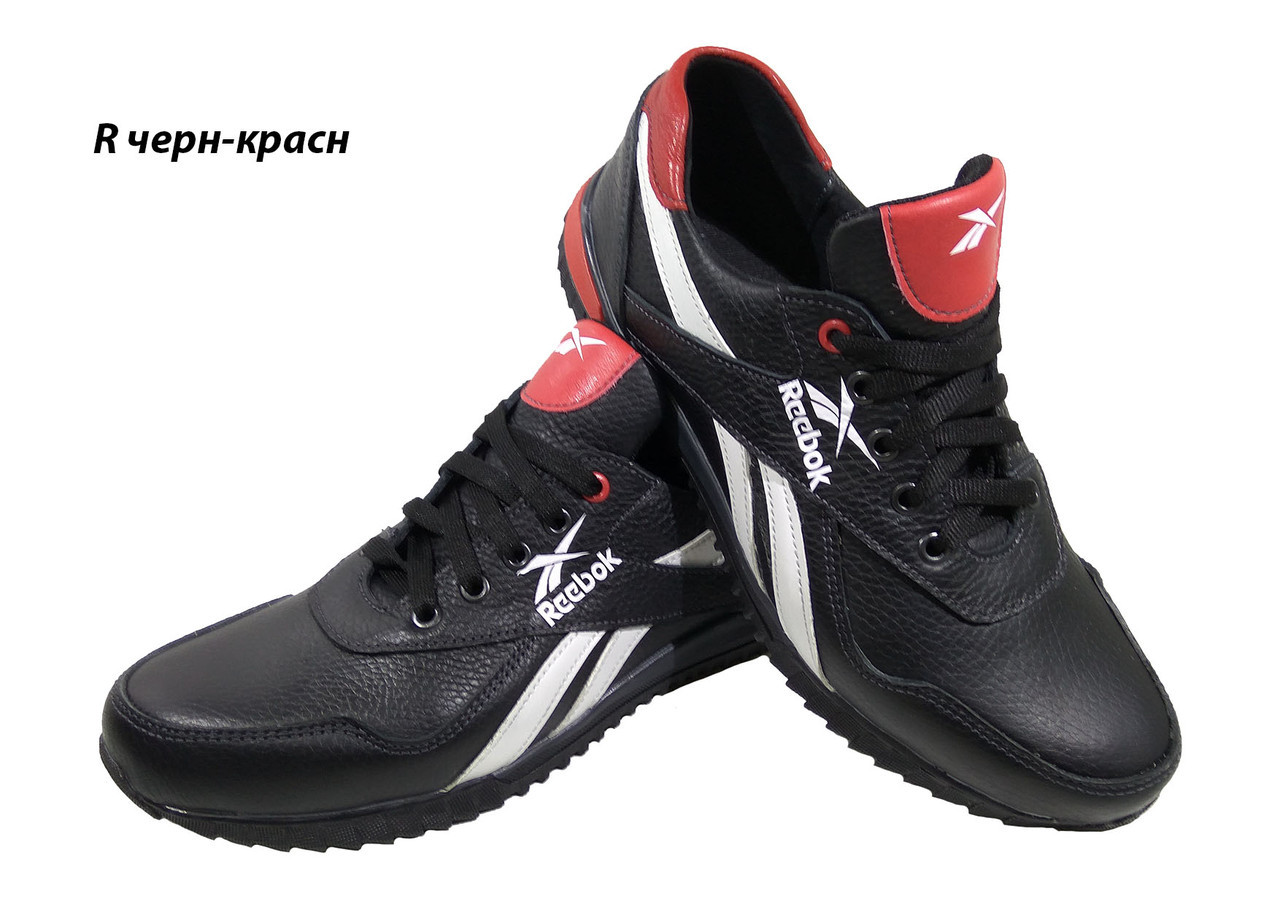 Кроссовки черные натуральная кожа на шнуровке (RBK-7 черн) - фото 1 - id-p10205055