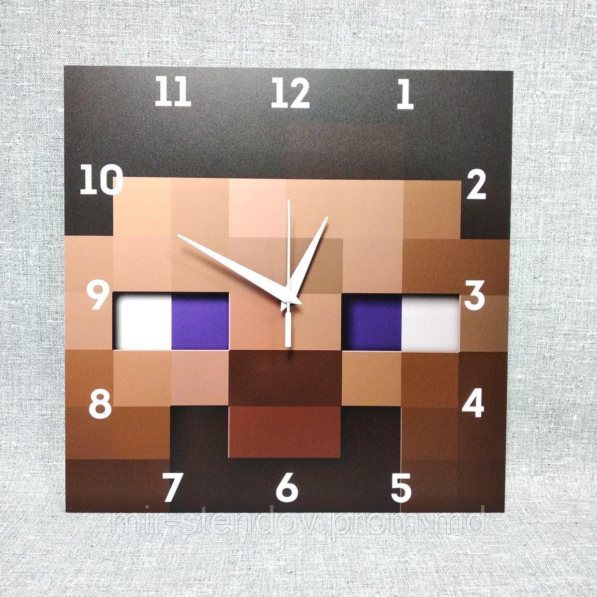 Часы настенные Майнкрафт Стив, фото 1