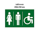 Табличка Туалет "Женский","Мужской" и "Для людей с инвалидностью", фото 2