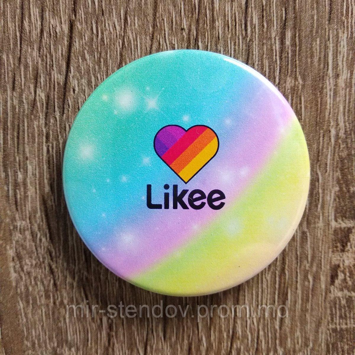 Значок металлический Likee. Радуга, фото 1