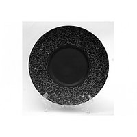 Тарелка круглая c узором 25,4 см черная матовая FC0031-10