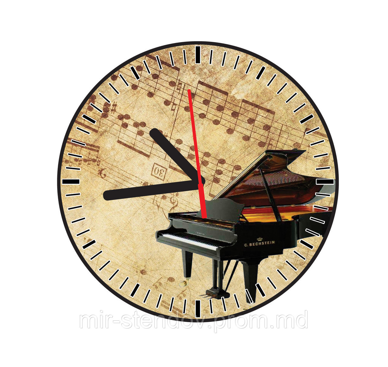 Часы настенные для кабинета музыки. "Рояль" - фото 1 - id-p10206805