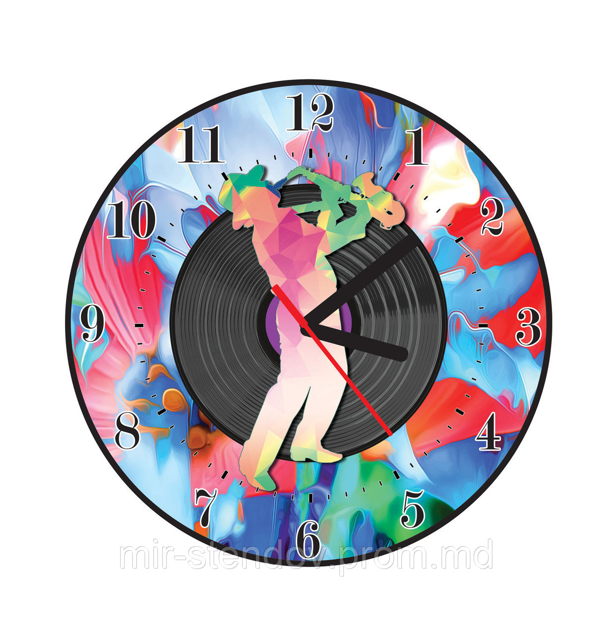 Часы настенные для кабинета музыки. "Ретро-джаз", фото 1