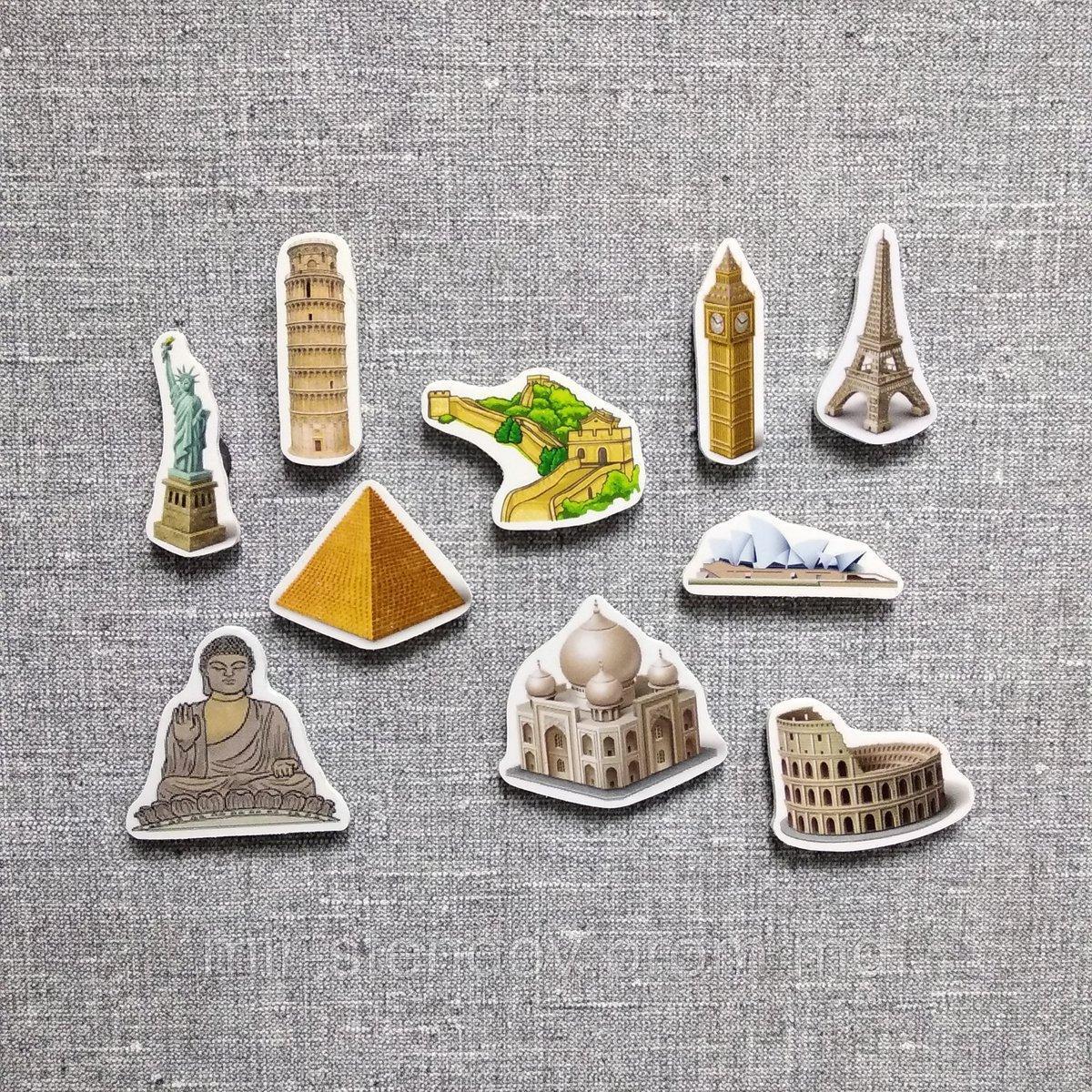 Набор обучающих магнитов Достопримечательности мира, фото 1