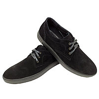 Туфли спортивные черные натуральная замша на шнуровке (9z)