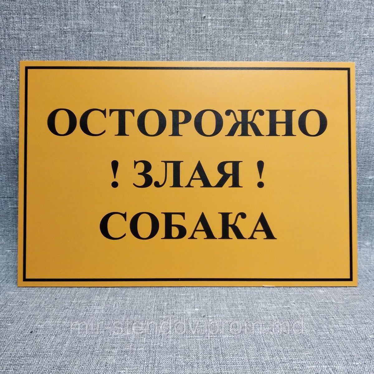 Табличка Осторожно, злая собака!, фото 1