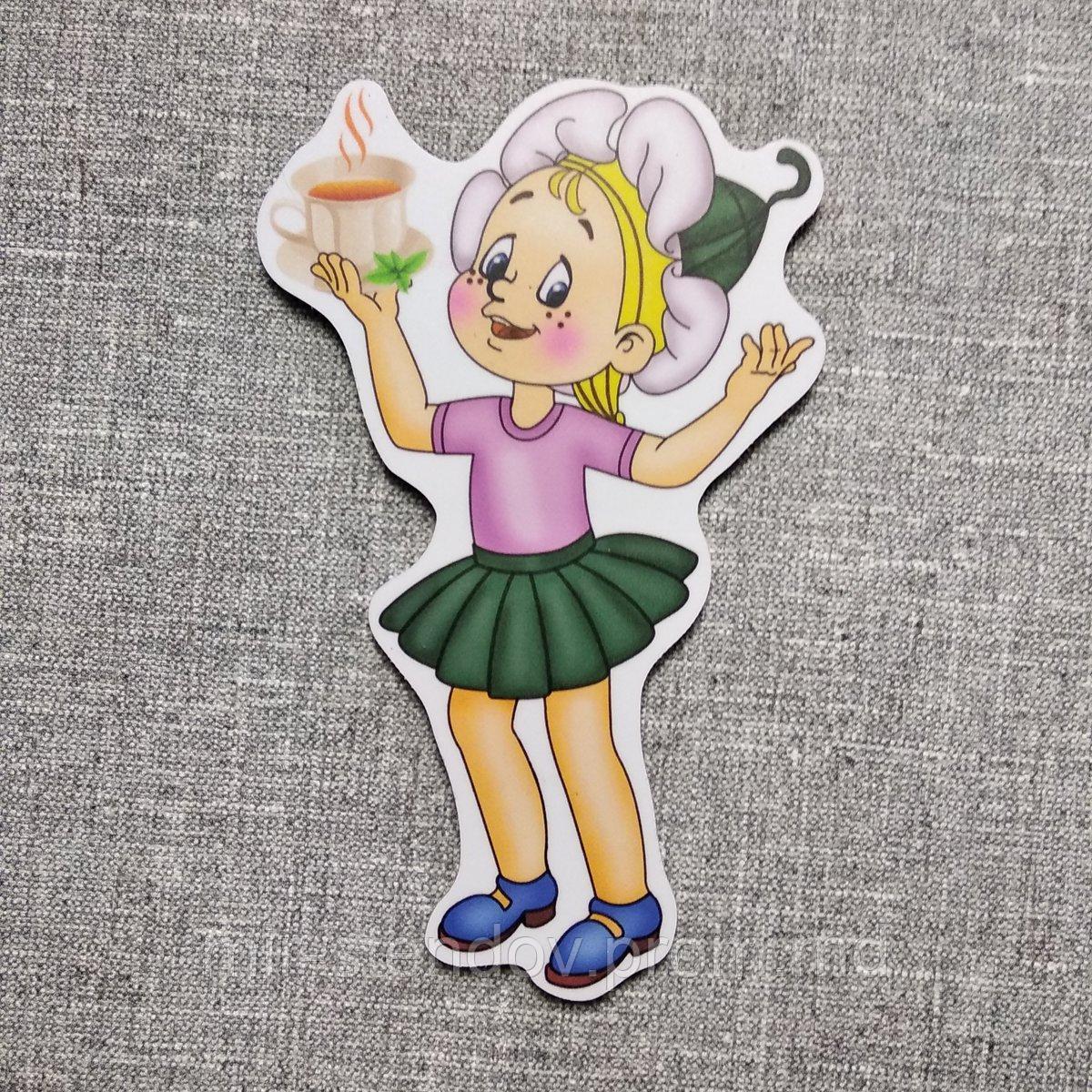 Девочка колокольчик с чашкой чая. Настенная декорация, фото 1