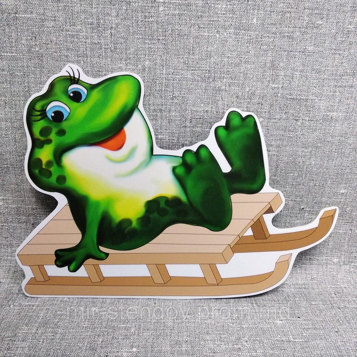 Лягушка на санках. Настенная декорация, фото 1