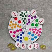 Цветные точечки. Игра с прищепками для изучения цифр и цветов