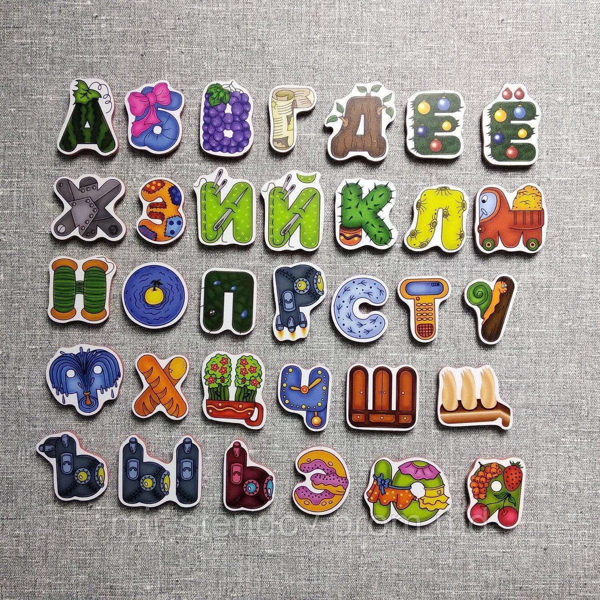Обучающие магниты буквы Русский алфавит - фото 1 - id-p4434638