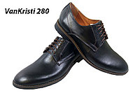 Туфли мужские классические натуральная кожа черные на шнуровке (280) 40