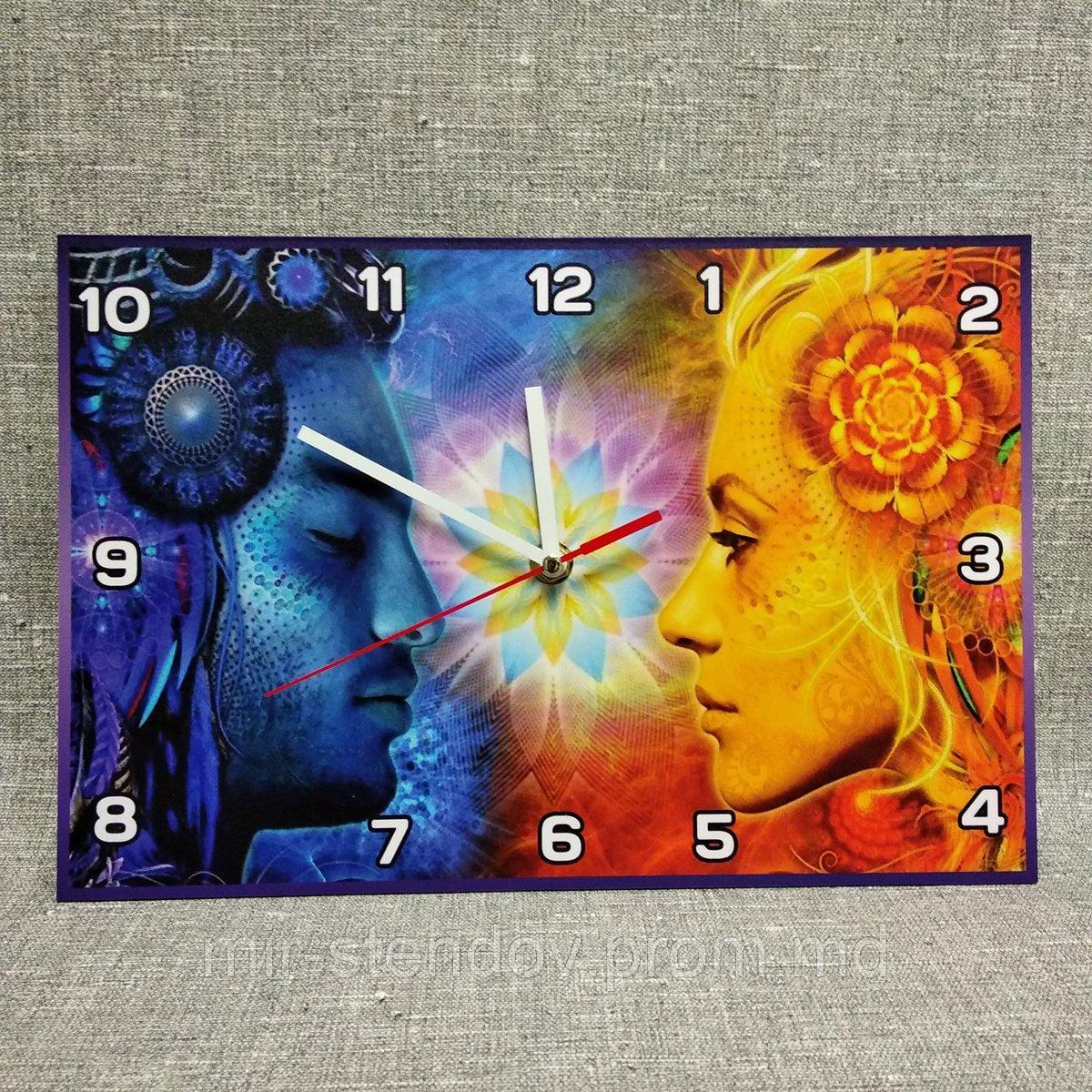 Настенные часы "Мужская и женская энергии". Прямоугольные, фото 1