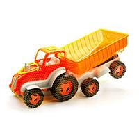 Трактор с прицепом (оранжевый)