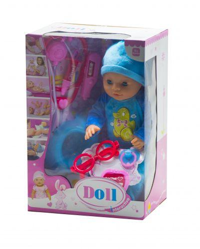 Функциональный пупс с докторским набором "Doll" (в голубом) - фото 1 - id-p10264836
