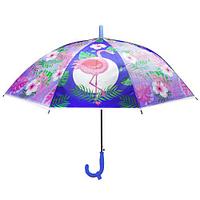 Зонт "Фламинго" с голубой ручкой