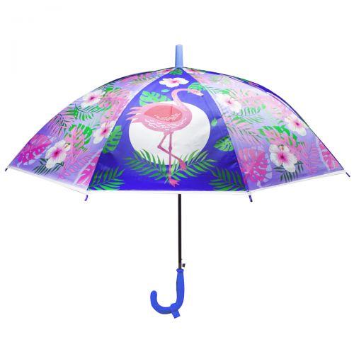 Зонт "Фламинго" с голубой ручкой - фото 1 - id-p10265147