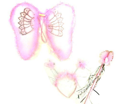 Набор ангелочка: крылья с пухом (розовый) - фото 1 - id-p10265646