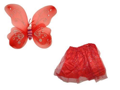 Карнавальный костюм "Бабочка с большими крыльями" (красный) - фото 1 - id-p10265650