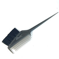 Кисть-расчёска для окрашивания волос DenIS professional с чёрной волнистой щетиной