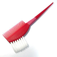Кисть-расчёска для окрашивания волос DenIS professional красная с резинкой 1186