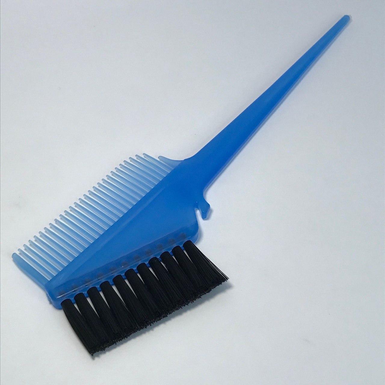 Кисть-расчёска для окрашивания волос DenIS professional с чёрной щетиной голубая/розовая - фото 1 - id-p10270029