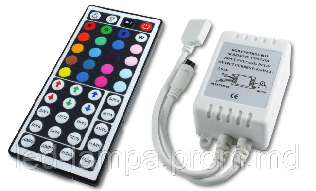 Контроллер/диммер master LED для светодиодных лент 12V RGB, 6А. C пультом IR, 3 канала по 2A. Европа! - фото 1 - id-p10270071