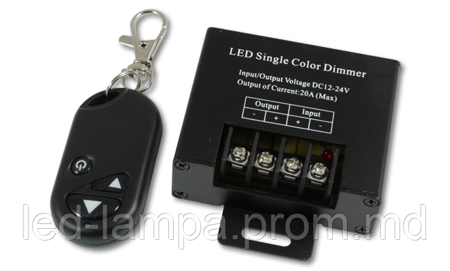 Диммер master LED, с пультом, 3 кнопки, 12V-24V, 30A, 360W, чёрный. Европа! - фото 1 - id-p10270074