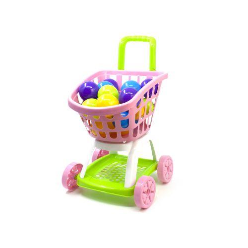 Тележка "Супермаркет" с шариками (розовая) - фото 1 - id-p10270994