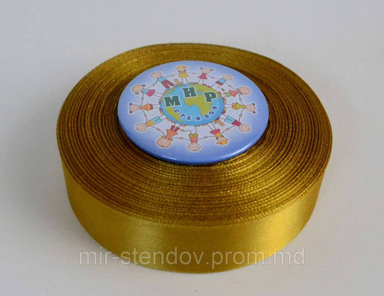 Лента атласная 25 мм Золотая 8219, фото 1