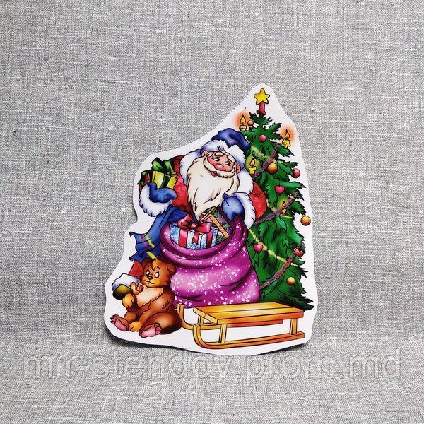 Дед Мороз и Ёлочка. Декоративная наклейка, фото 1