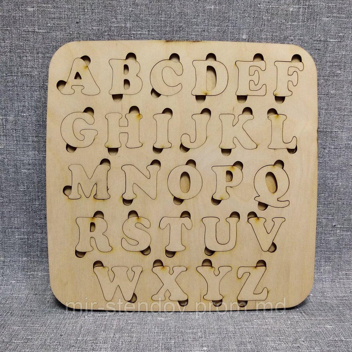 Деревянный алфавит-пазл для английского языка. Обучающий игровой набор - фото 1 - id-p10272163