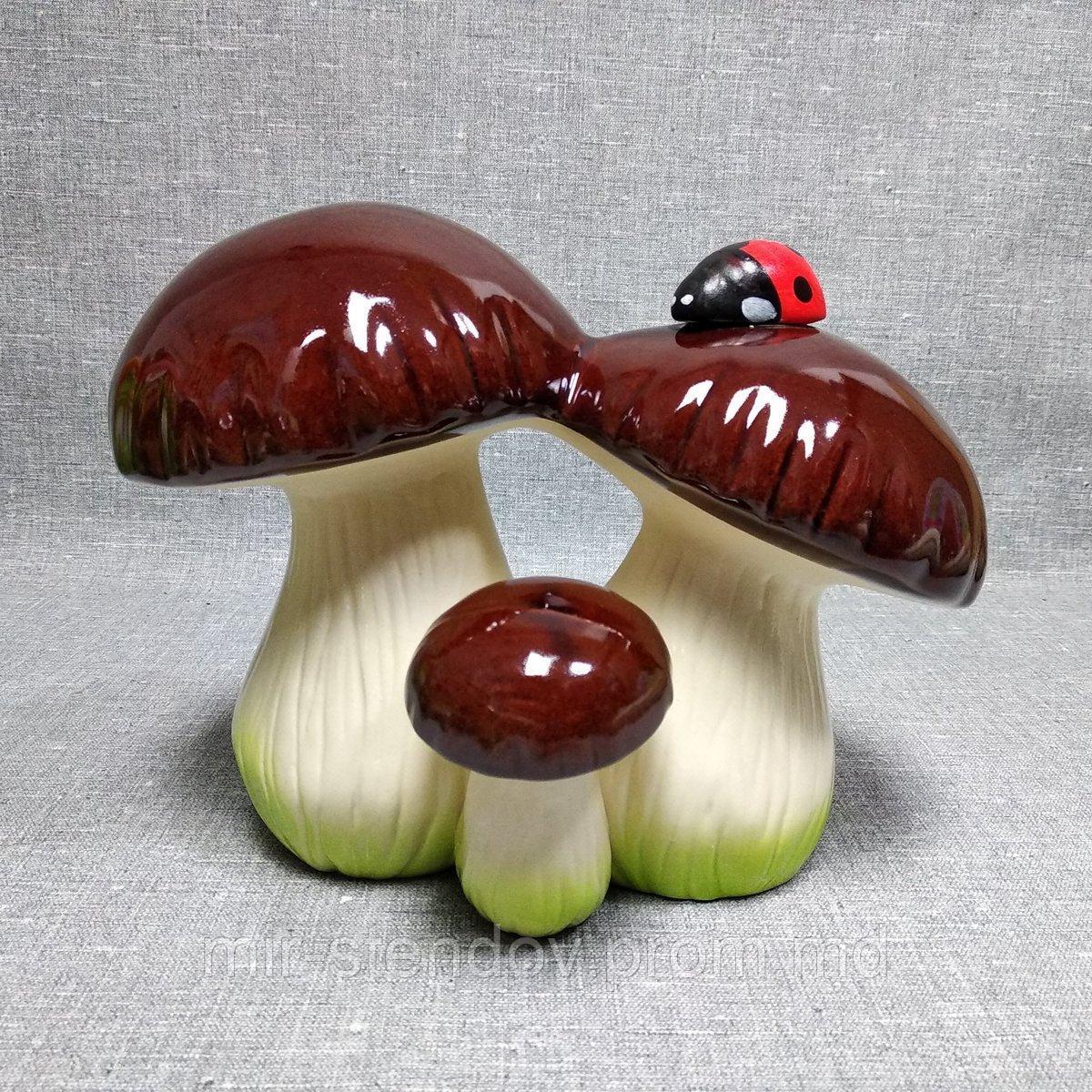 Садовая фигурка Грибы с Божьей коровкой, фото 1