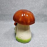 Садовая фигурка Белые грибы с Божьей коровкой, фото 3