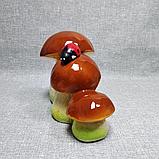 Садовая фигурка Белые грибы с Божьей коровкой, фото 4