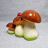 Садовая фигурка Белые грибы с Божьей коровкой, фото 5