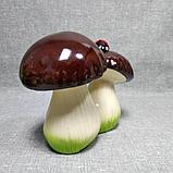 Садовая фигурка Два гриба с Божьей коровкой, фото 2