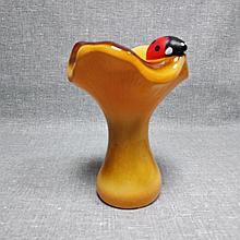 Садовая фигурка Гриб "Лисичка" с Божьей коровкой