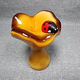 Садовая фигурка Гриб "Лисичка" с Божьей коровкой, фото 5