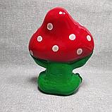 Садовая фигурка Лягушонок в шляпке мухомора, фото 2